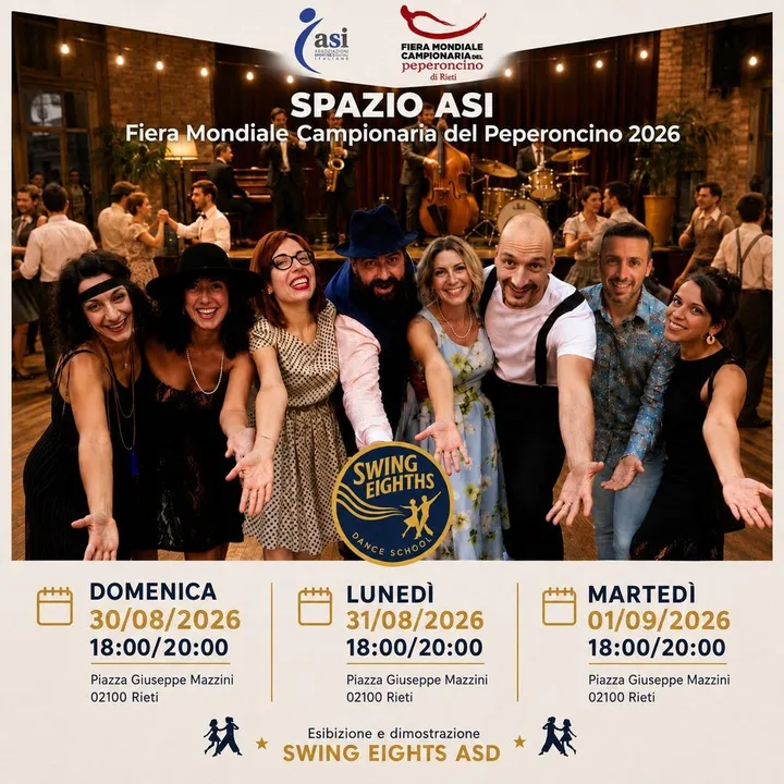 Locandina dell'esibizione di Swing Eighths alla Fiera Mondiale del Peperoncino di Rieti