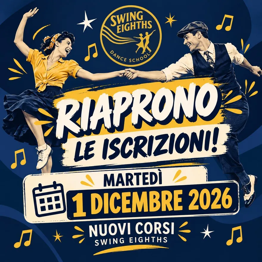 Locandina dei nuovi corsi di Swing Eighths dicembre 2026